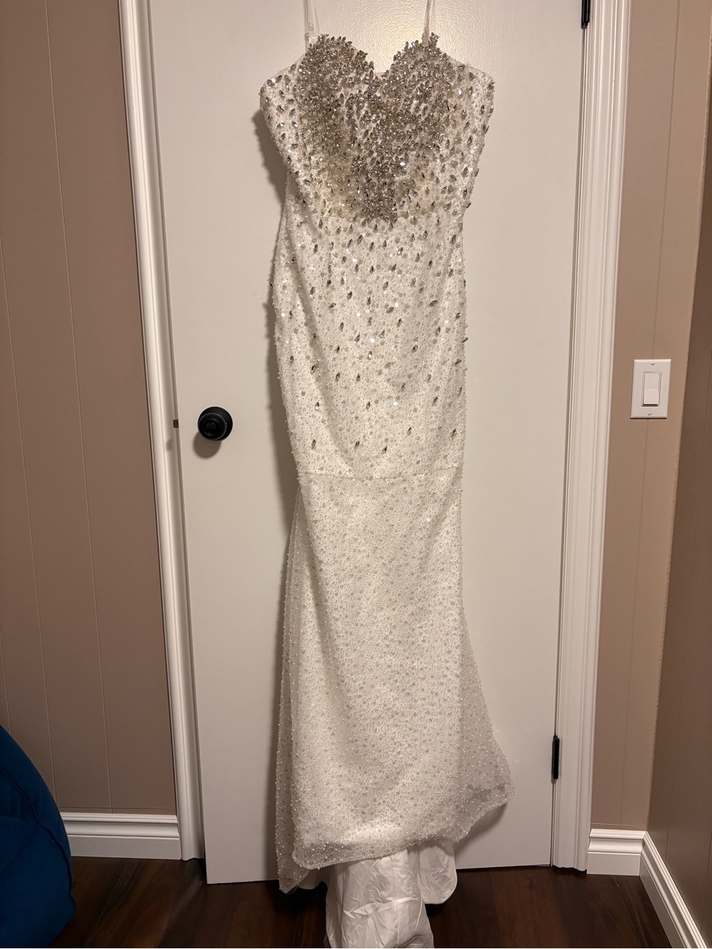 Ivory Beaded Strapless Wedding Dress